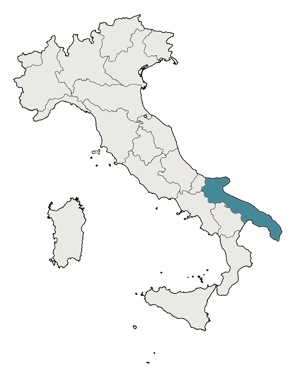 Italy map - Puglia